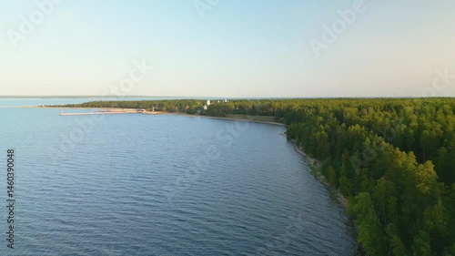Wallpaper Mural Monastery in a pine forest on Konevets Island, Russia Torontodigital.ca