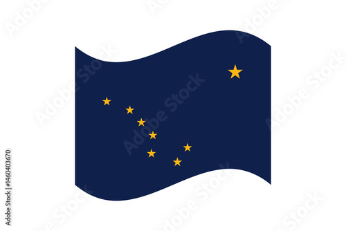Flag of Alaska. Alaska wavy flag digital vector illustration. Fluttering flag.