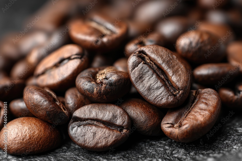 Naklejka premium Close-up roasted coffee beans
