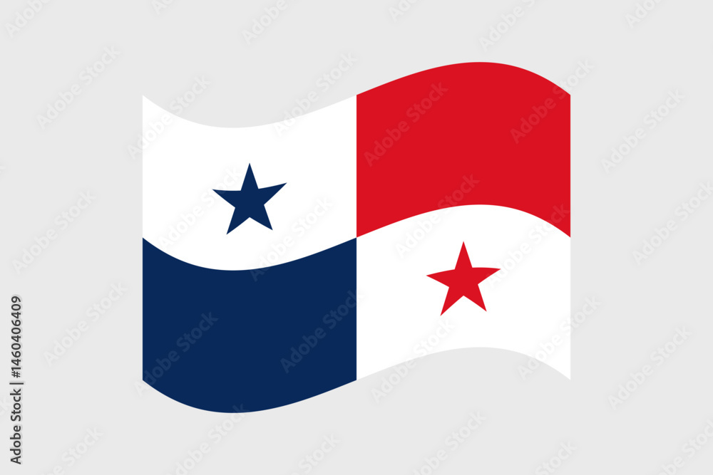 Flag of Panama. Panama wavy flag digital vector illustration. Fluttering flag. Flag of Panama. Panama wavy flag digital vector illustration. Fluttering flag.