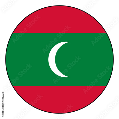 Free Download Flag of Maldives. Black edge. Maldives circle flag logo icon computer vector illustration design. - GFXLoad