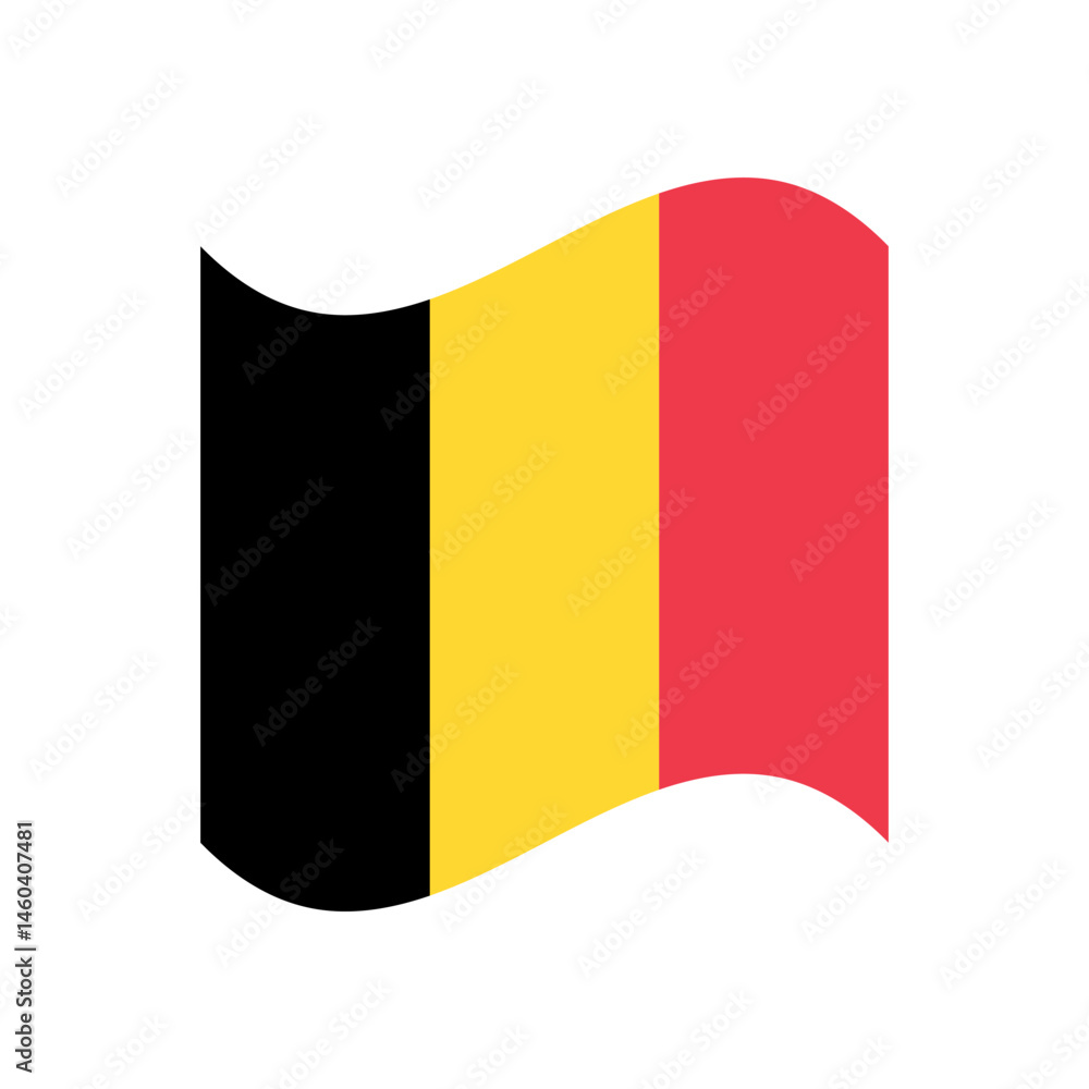 Fototapeta premium Flag of Belgium. Belgium wavy flag digital vector illustration. Fluttering flag.