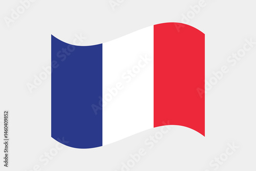 Flag of France. France wavy flag digital vector illustration. Fluttering flag.