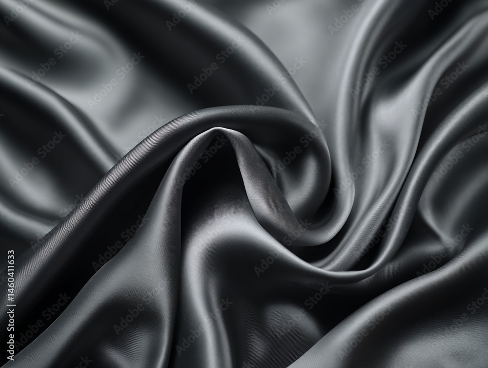 Obraz premium Draped Dark Gray Satin Fabric Texture