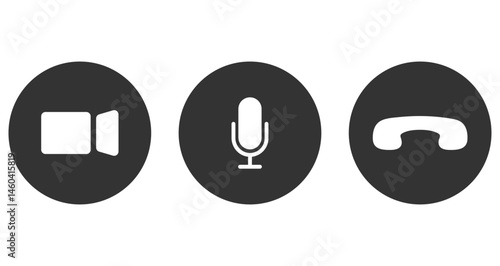 Video call icon set isolated on white background.