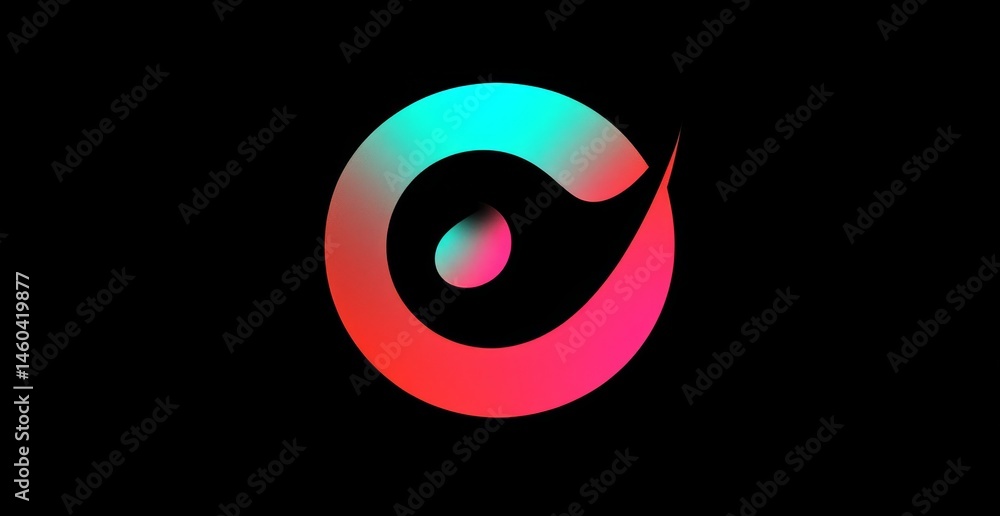 Circular graphic with gradient colors and a stylized letter O Circular graphic with gradient colors and a stylized letter O