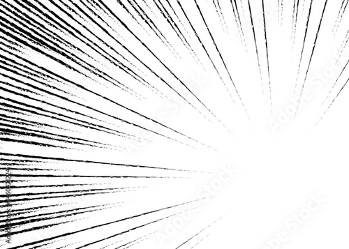 集中線の背景、漫画表現、フレーム、手書き風の線