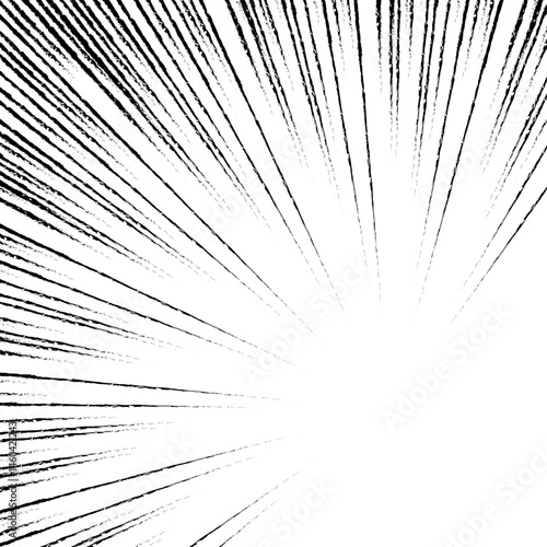 集中線の背景、漫画表現、フレーム、手書き風の線、正方形サイズ