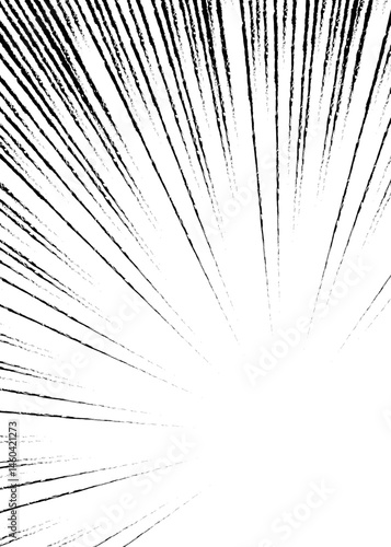 集中線の背景、漫画表現、フレーム、手書き風の線、縦向き