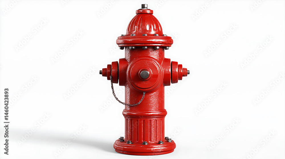 Red fire hydrant object on isolated Red fire hydrant object on isolated