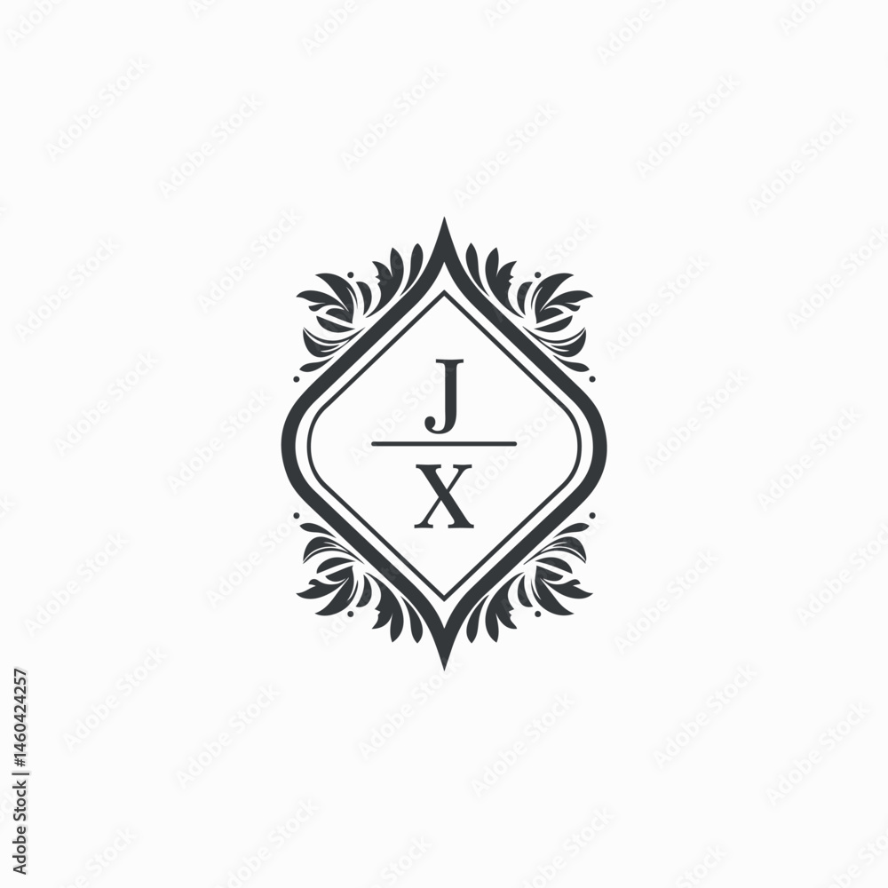 Fototapeta premium JX Initials Wedding Logo Vector Art Icons and Graphics