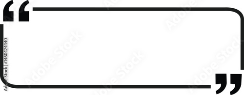 Large rectangular quote box with quotation marks representing dialogue comment highlight quote layout or testimonial block in editorial or marketing design