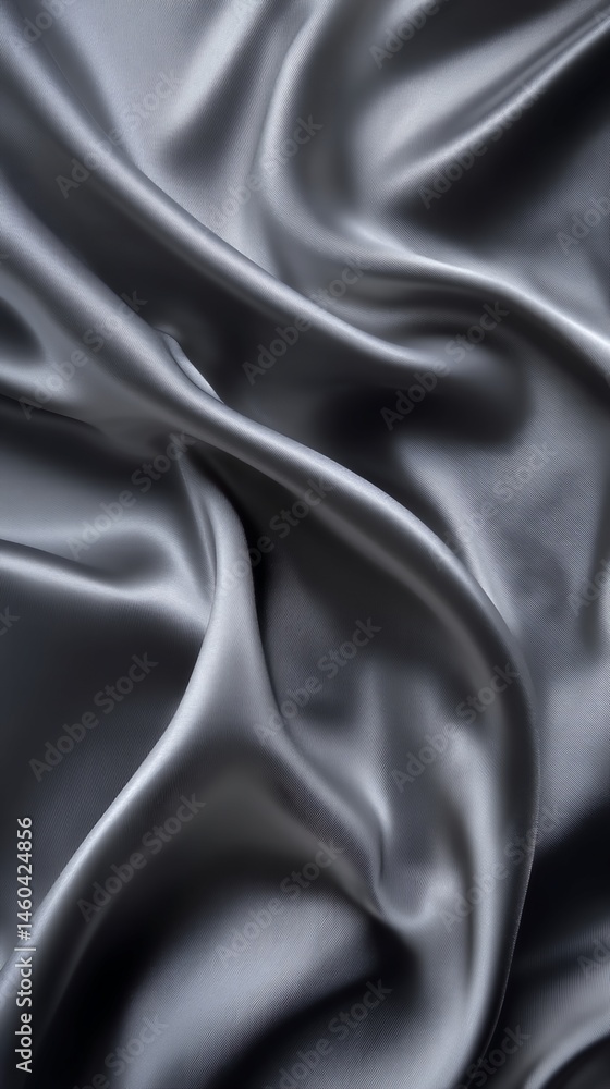 Obraz premium Draped Silver-Grey Satin Fabric