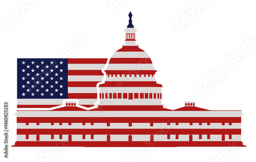 Wallpaper Mural US Capitol Building Flag Sticker Torontodigital.ca
