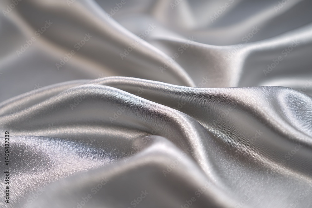 Obraz premium Silver Satin Fabric Drape