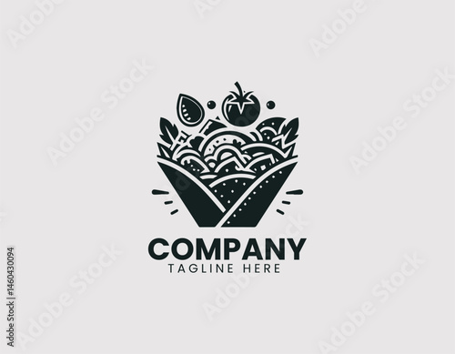 Vector taco logo illustration. Mexican food concept with minimal design for restaurant branding.