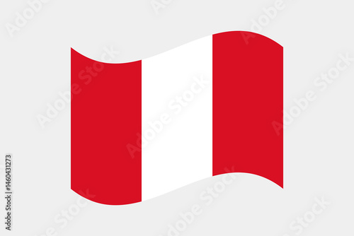 Flag of Peru. Peru wavy flag digital vector illustration. Fluttering flag.