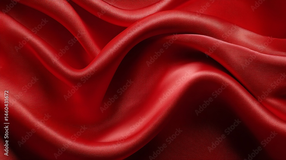 Fototapeta premium Draped Red Satin Fabric Texture