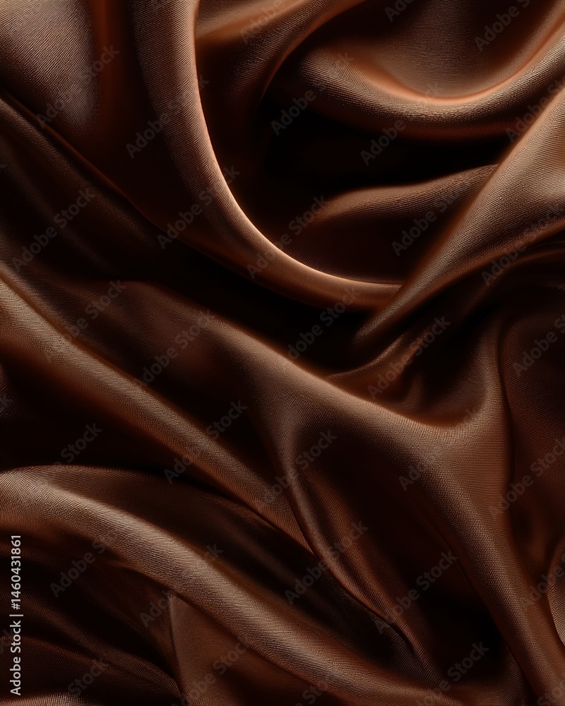 Fototapeta premium Draped Brown Satin Fabric Texture