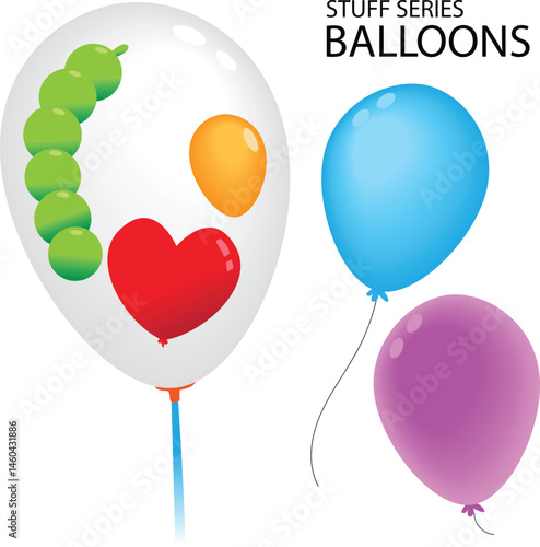 illustration vector of various ballloons