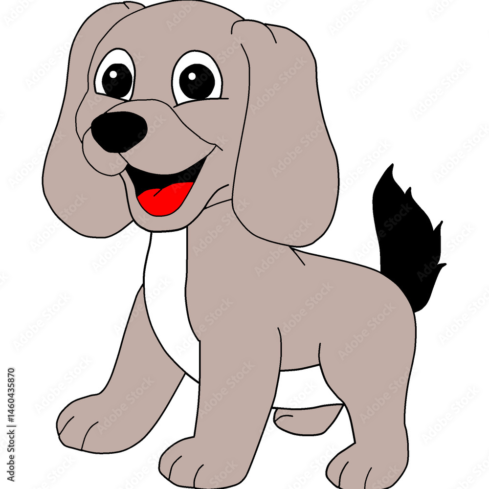 Obraz premium happy, pet, animal, dog, cute, puppy, domestic, portrait, adorable, canine, isolated, purebred, doggy, breed, background, looking, playful, white, sitting, friendly, friendship, young, mammal, funny, 