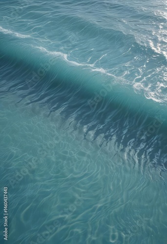 Serene light blue water, gentle wavelets ripple across its surface ,  peaceful,  fluidity,  ethereal