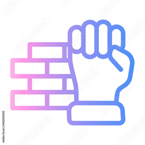 boundary Line Gradient Icon
