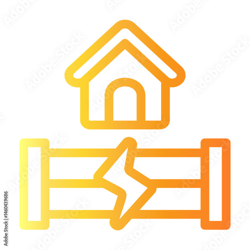 boundary Line Gradient Icon