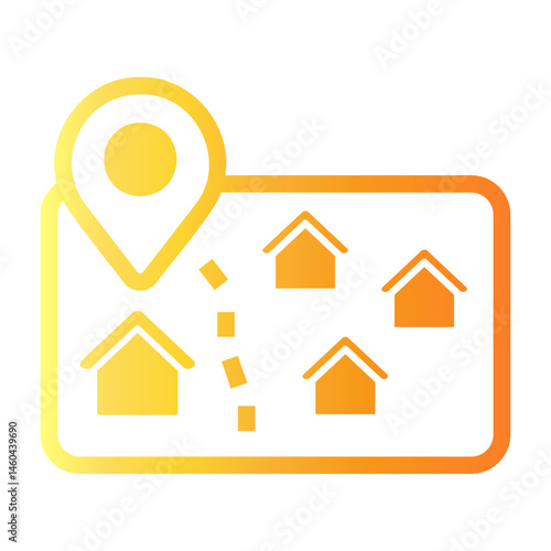 boundary Line Gradient Icon