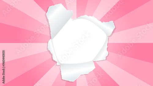 サンバーストと穴の空いた紙の背景素材、フレーム