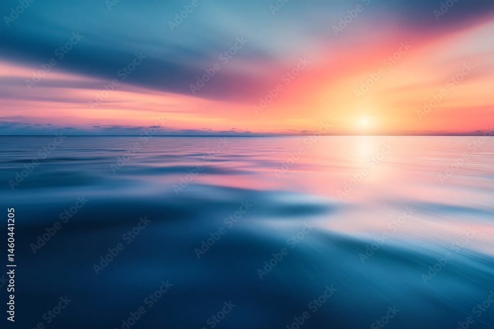 Fototapeta premium Sea water with bokeh light effect on sunlight