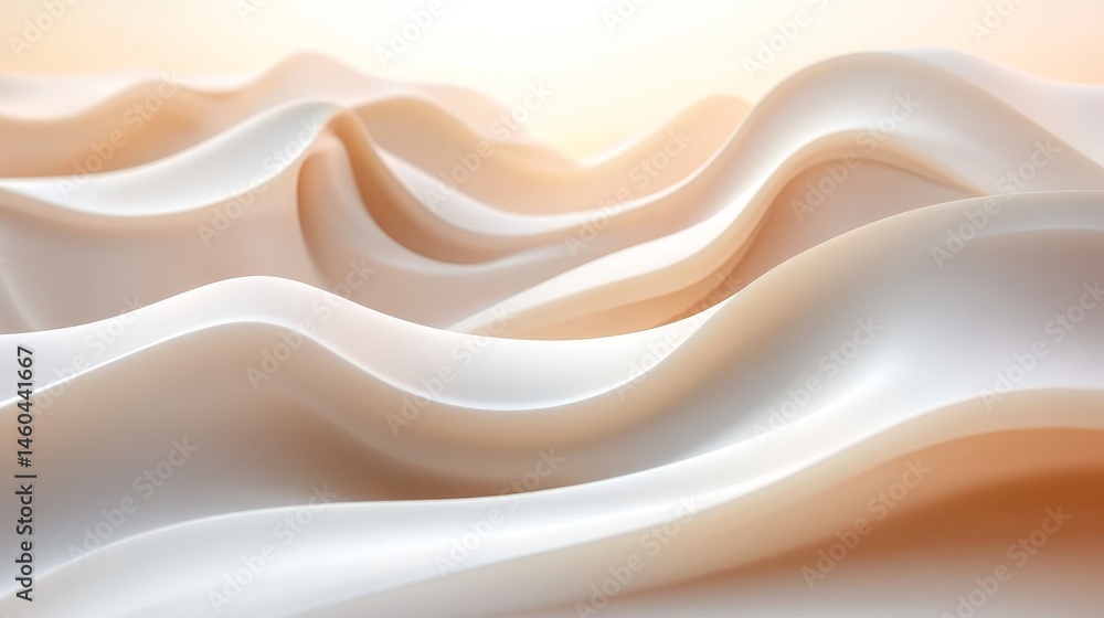 Obraz premium Abstract depiction of flowing, soft curves in light beige.