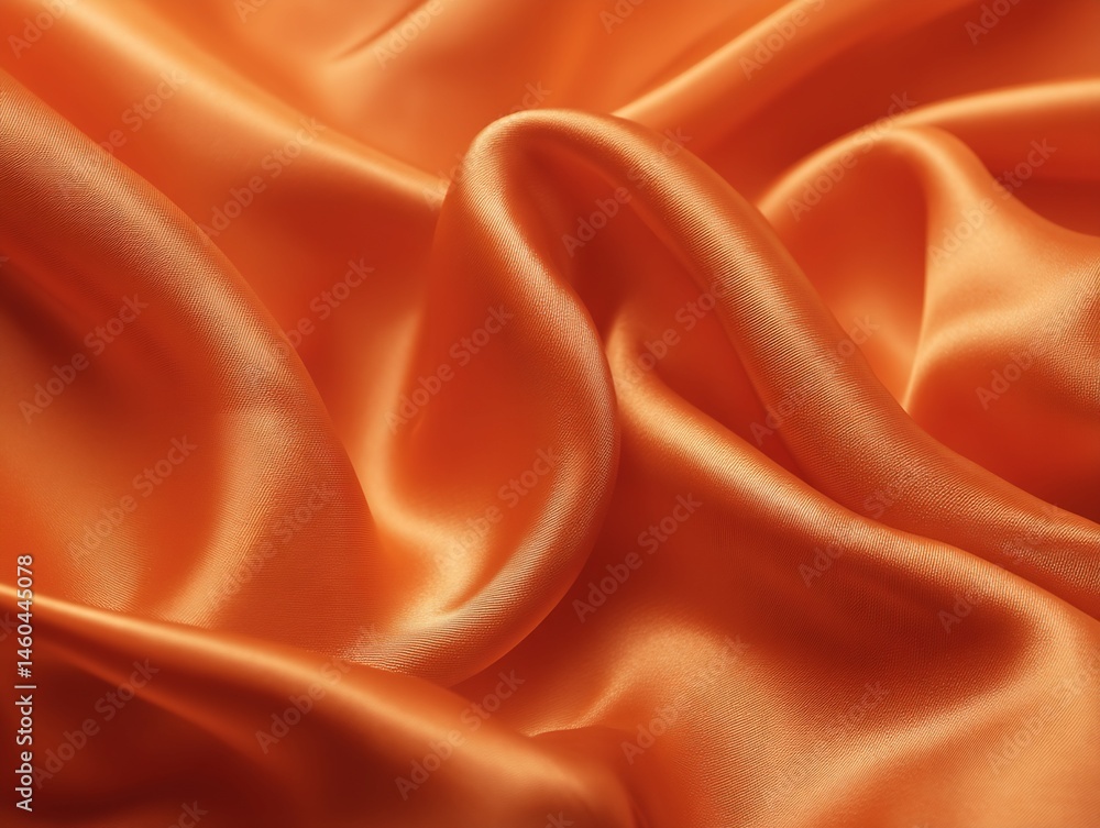 Obraz premium Draped Orange Satin Fabric Texture