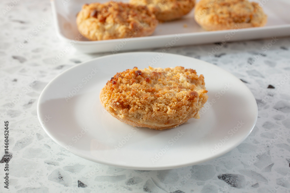 A view of a mini apple pie. A view of a mini apple pie.