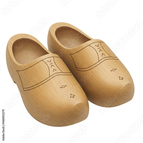 Dutch clogs isolated on white