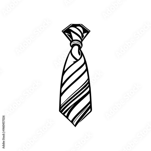 Elegant monochrome necktie artwork depicting formal wear and style icon