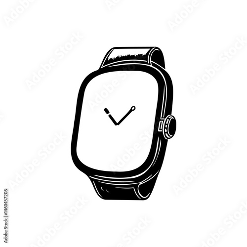 Minimalistic wristwatch illustration showcasing elegant design and simplicity in style