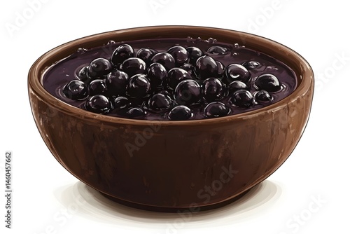 A bowl of fragrant black rice porridge