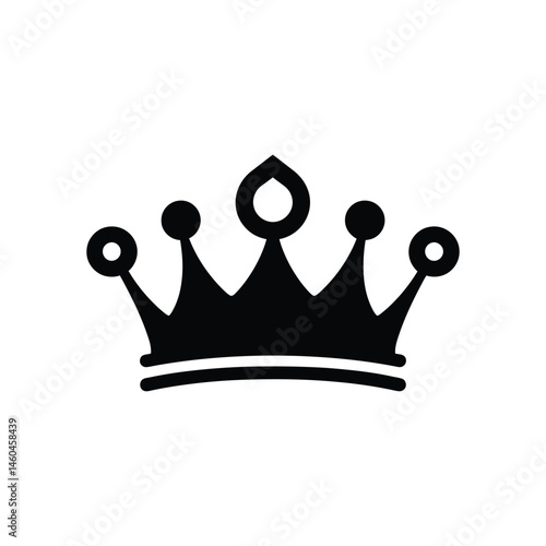 Black Crown Icon on a Transparent Background for Design Work