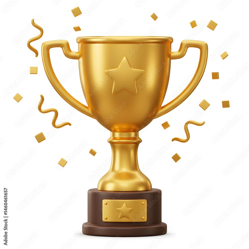 Fototapeta premium Gold Trophy award 3d illustration