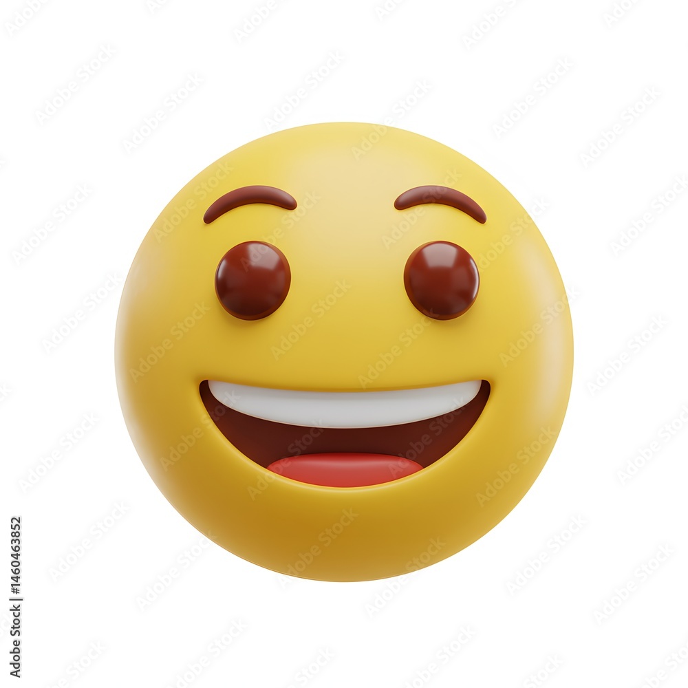Fototapeta premium Emoji 3d illustration. white background