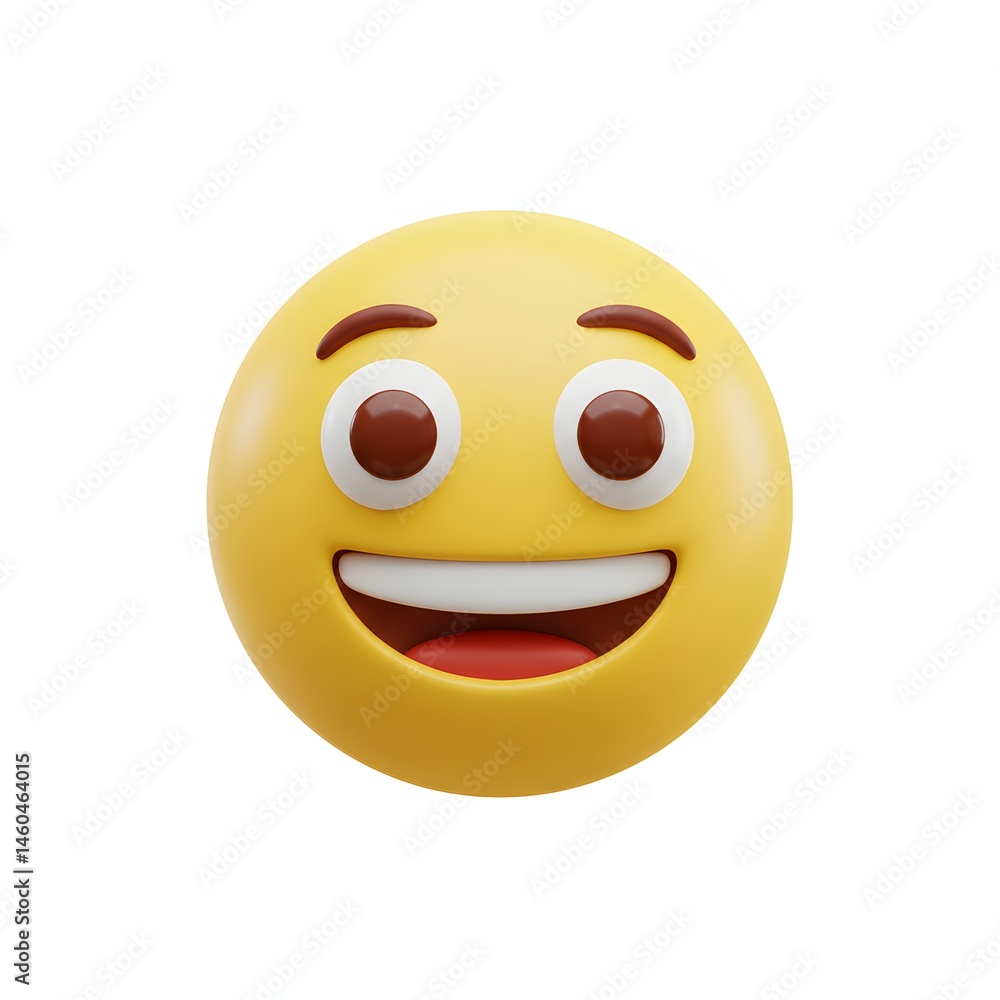 Fototapeta premium Emoji 3d illustration. white background