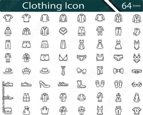 Versatile Clothing Icons Collection for Fashion and Apparel Design.