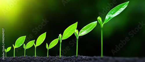 Growing seedlings, progression of growth