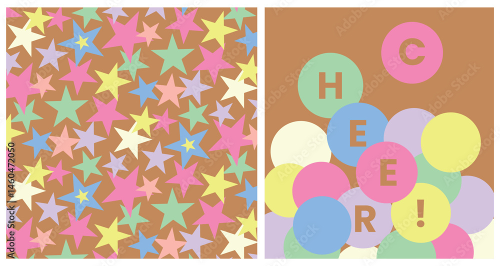Pastel Star And Circle Cheer Pattern Pastel Star And Circle Cheer Pattern