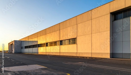 Wallpaper Mural Modern Industrial Building with Evening Sunlight Reflection Torontodigital.ca