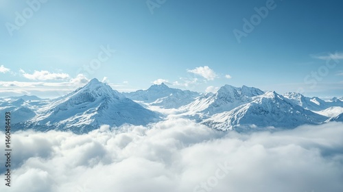 Wallpaper Mural Majestic Snow Mountains Peaks Above The Clouds Landscape Torontodigital.ca