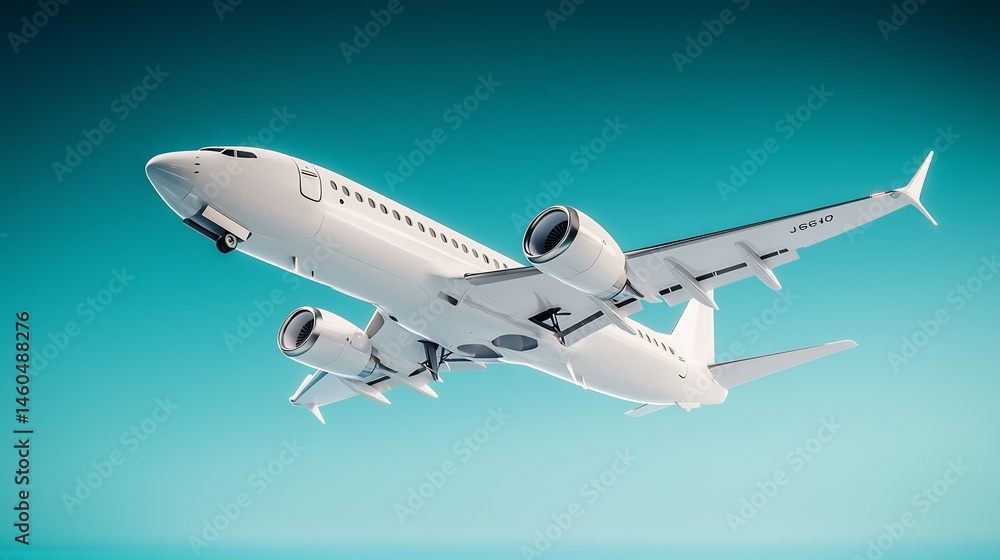 Fototapeta premium Modern Airplane in Flight