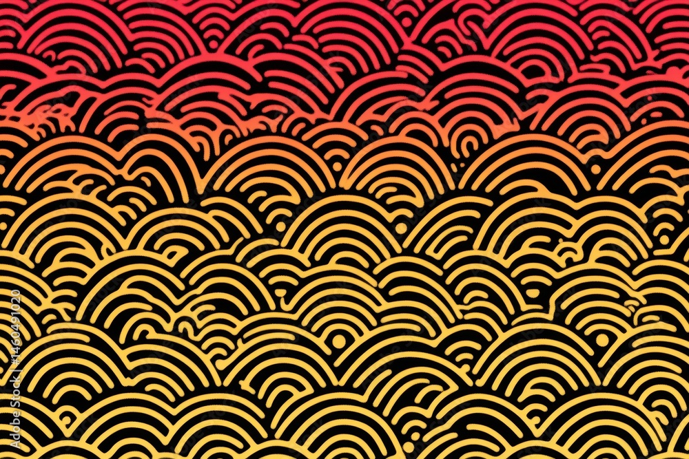 Abstract wave pattern with gradient colors. Intricate repeating design of concentric circles creating a textured, dynamic effect Abstract wave pattern with gradient colors. Intricate repeating design of concentric circles creating a textured, dynamic effect
