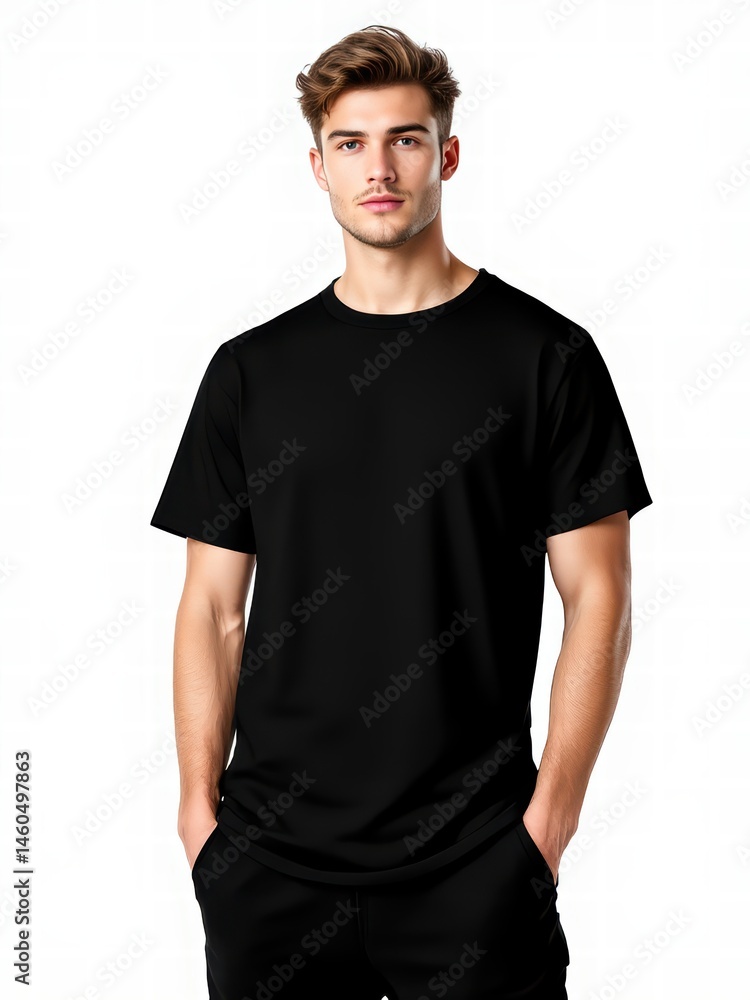 Obraz premium Plain Black Tee Shirt Mockup for Design